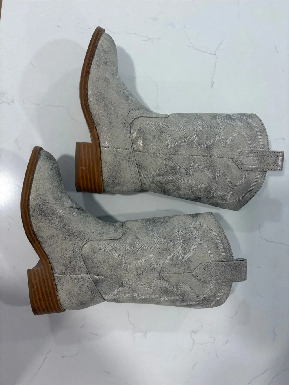 Kid’s Taupe Suede Western Booties - Comfortable Mid Heel